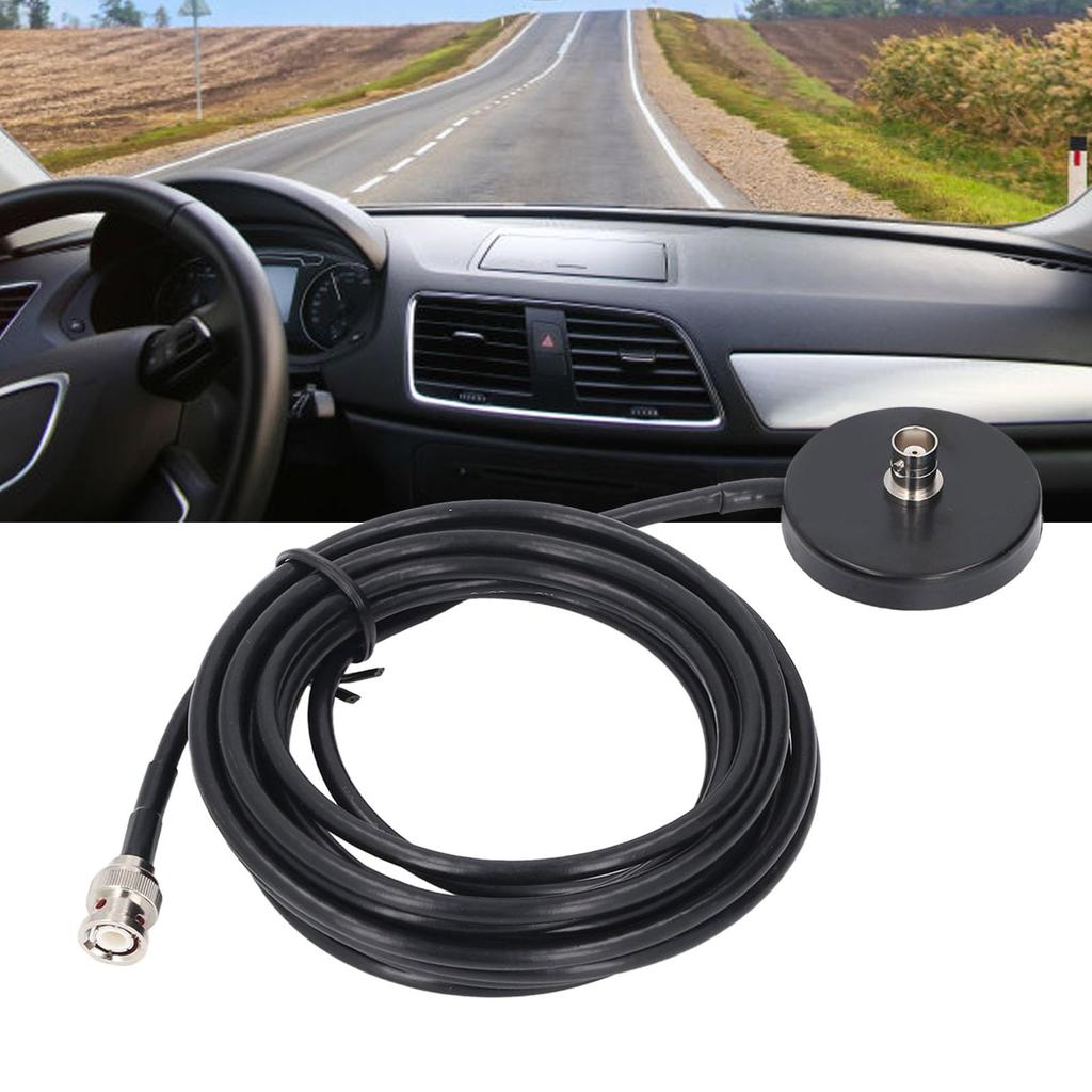 BNC Magnetic Mount, BNC Female to Male Magnetic Mount with 5m RG58 Coaxial Cable, for CB Radios, Car Radios, and Two-Way Radios