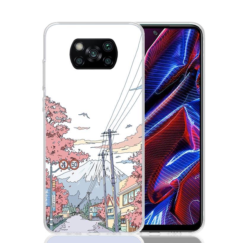 Эстетичный аниме-пейзаж Чехол для телефона для Xiaomi Poco X7 X6 X5 Pro F7 Ultra Redmi 15C 15 13 13C 12 12C 10 10A 10C 9 9A 9C 9T