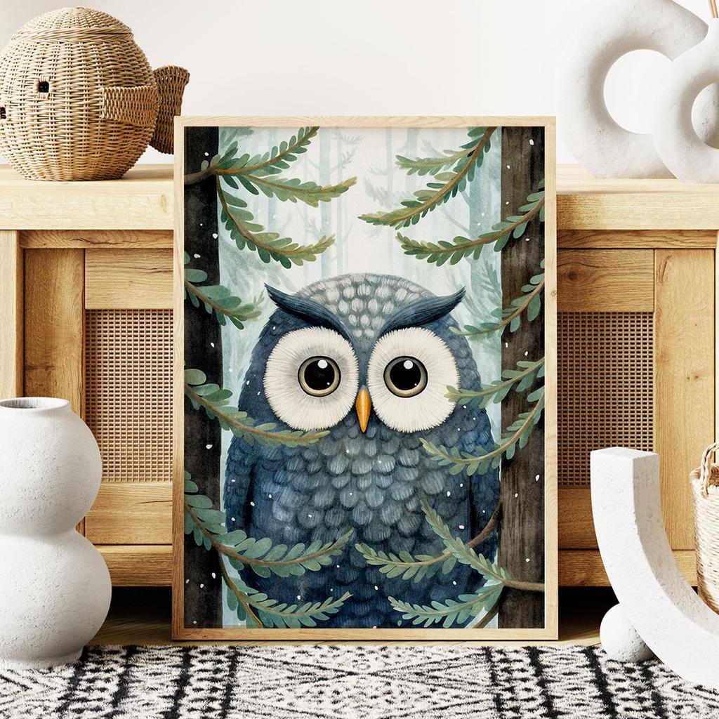 Постер для ребенка сова лес