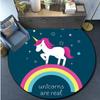 Круглый ковер с принтом единорога из мультфильма, ковер для кухни, спальни, ковер для детской комнаты, детский игровой коврик, коврик для ванной комнаты