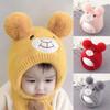 Neck Cover Baby Knitted Hat Keep Warm Bonnets Cute Bear Earflap Hat  Toddler Boy Girl