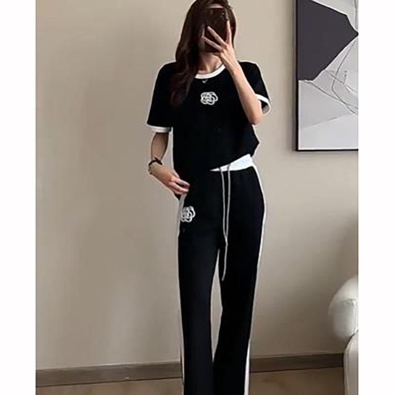 Summer Women's Sets Round Neck Short Sleeve T Shirt Pants Women Tracksuits Outfits