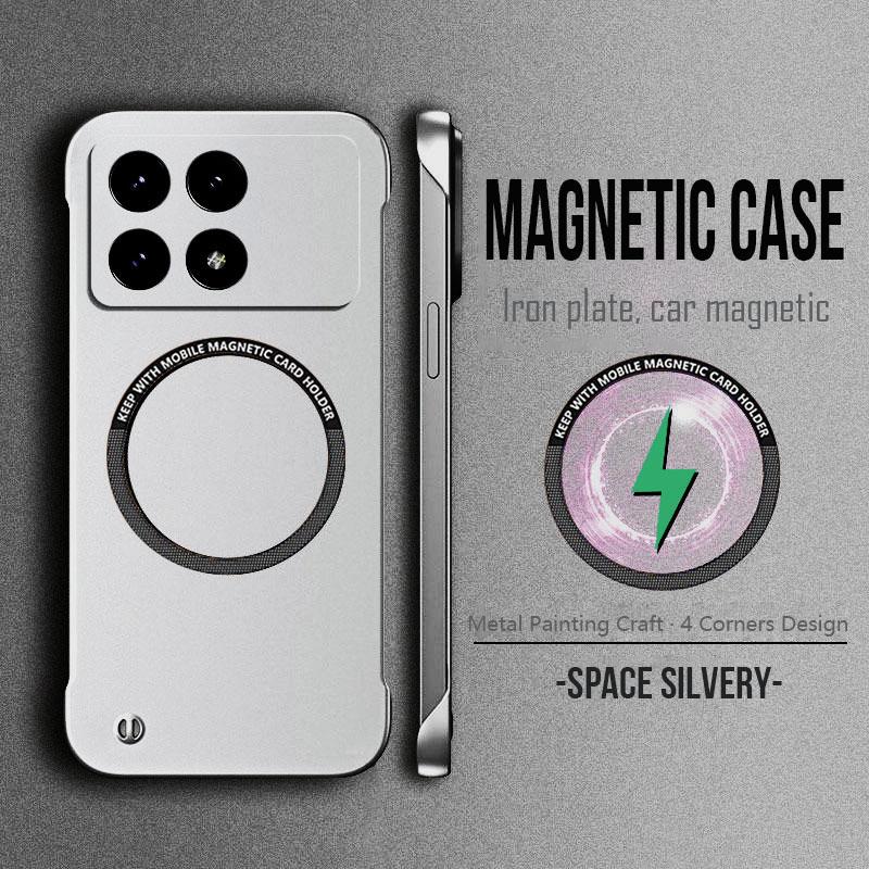 Магнитный металлический рисунок краски ультратонкий безрамочный чехол для телефона Xiaomi Poco X7 X6 F6 F5 Pro F3 чехлы для беспроводной зарядки