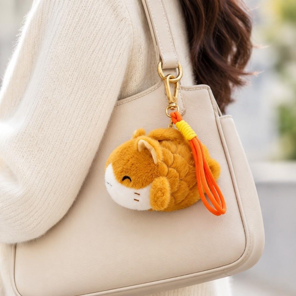 Slack Off Cat Stuffed Pendant Bag Charm Kitten Plush Keyring Creative Cat Plush Keychain Kids Toy