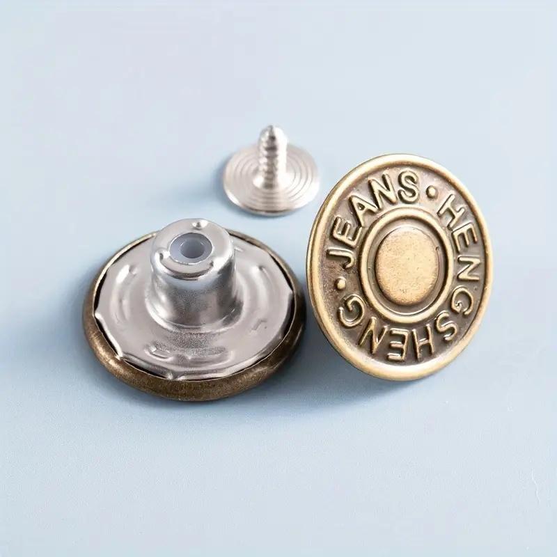 10 шт./уп. 17 мм пуговицы для талии джинсов, регулируемые, без гвоздей, удлинители талии, пуговицы, съемная пряжка для одежды с отверткой