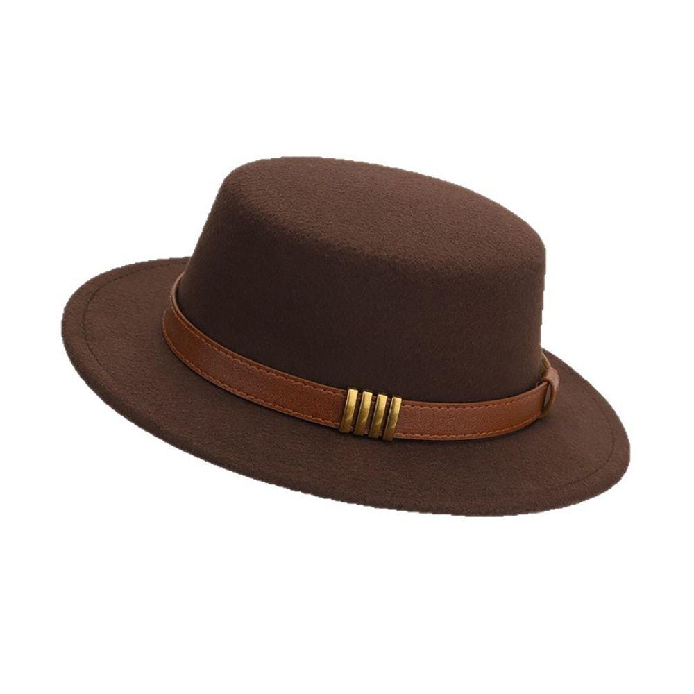 Warm Formal Hat Belt Ornament Opper Hat Trendy Bucket Hat Autumn and Winter
