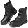Boots Motorcycle Boots Side Zip High Cut Short Boots Thick Sole Boots Waterproof Work Boots Engineer Boots Riding Shoes Lace Up Boots Black Ankle