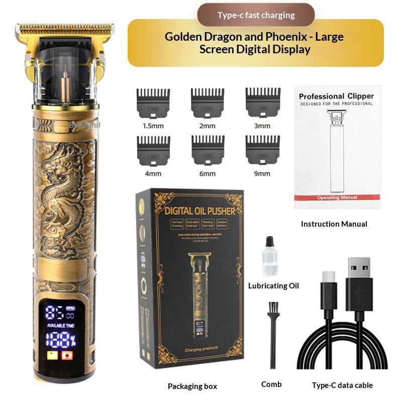 New hair clipper electric clipper multifunctional household charging oil tip clipper professional carving oil tip push electric hair clipper