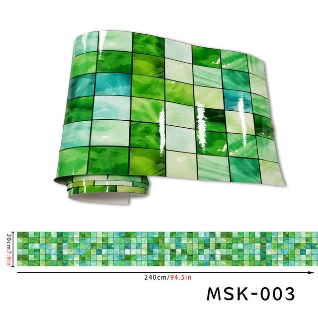 Красочные мозаичные наклейки на настенную плитку и самоклеящиеся съемные наклейки на плитку для ванной комнаты и кухни, водонепроницаемая мозаичная декоративная наклейка в рулоне 20*240 см