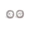 E543 White Austrian Crystal Silver Needle Earrings