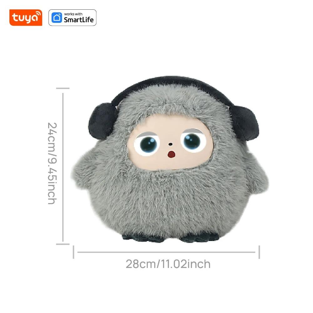 Милая Плюшевая Игрушка Nunu-AI с Умным Голосом и Светодиодными Глазами, Интерактивный Компаньон, Готовый к Зарядке, Электронный Питомец, Откройте Веселую Жизнь с Приложением Tuya - Хаки