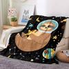 Space Sloth Flannel Blanket Throw Blanket Soft Warm Sofa Bed Camping Car home Decor Unique Christmas Gift C930133