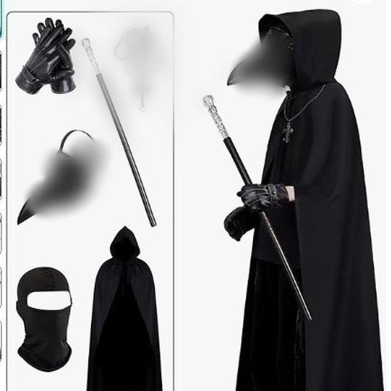 Halloween Plague Bird Beak Mask Punk Steam European Black Death Doctor Plague Mask Hot Sale