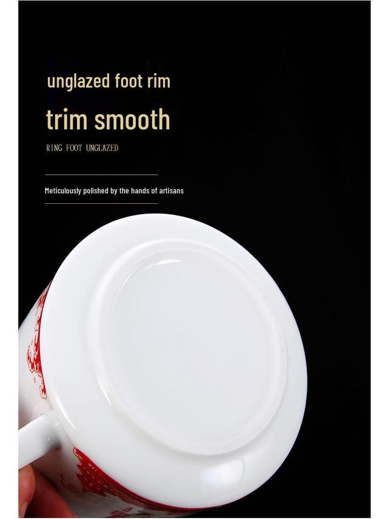 Красный керамический набор чайных чашек с логотипом для памятных корпоративных подарков