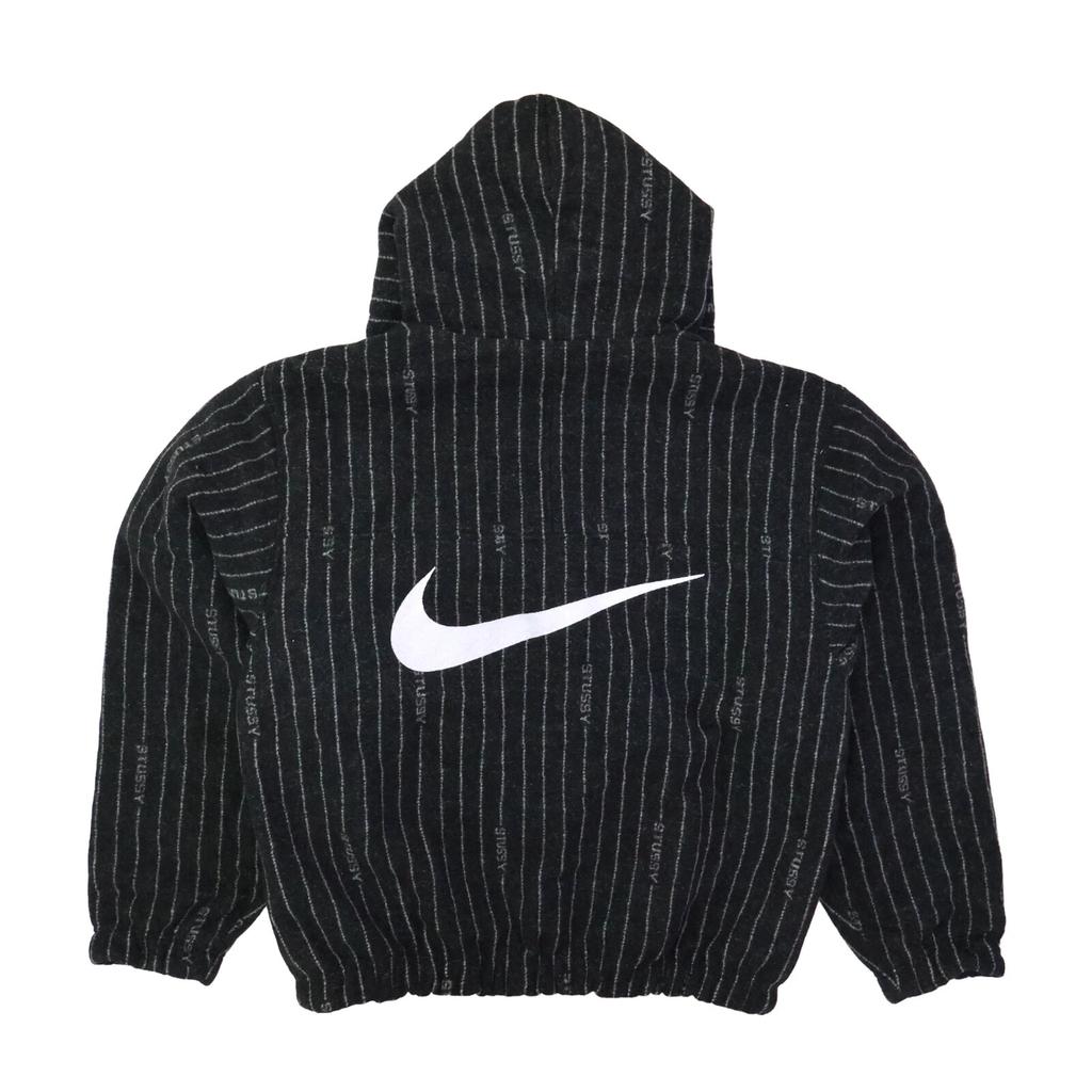 Шерстяная куртка Stussy Nike в полоску Черная