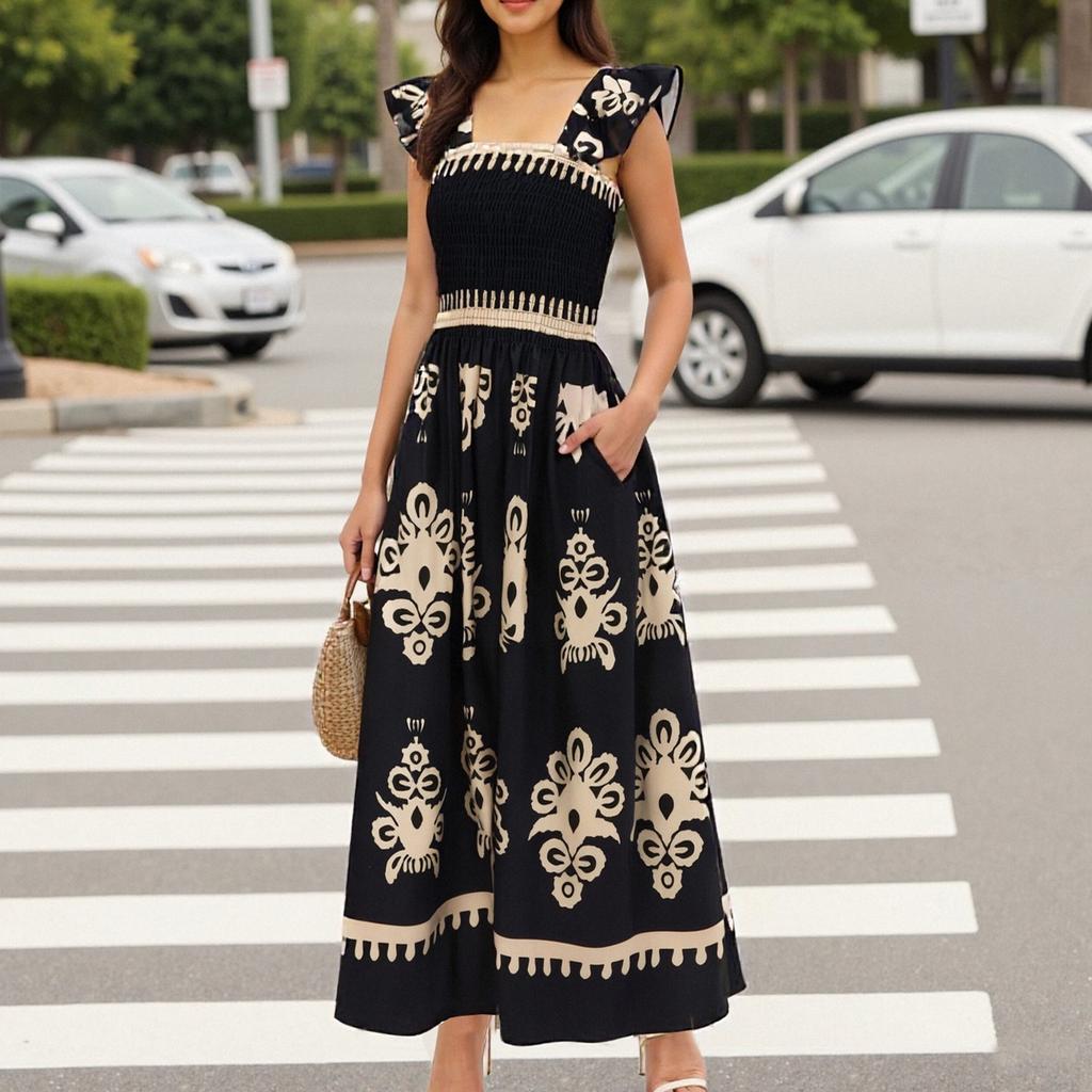 Summer Dress Women's Long Boho Beach Dress Elegant Maxi Dress Sleeveless Summer Tunic Dress