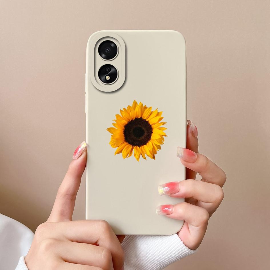 For OPPO A2 A38 A58 A78 A79 Realme 11 Pro Plus Phone Case Cute Fashion High Quality Sunflower Butterfly Matte Liquid Silicone For OPPO Phone Bumper