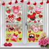 Red and Pink Valentine's Day Mouse Sticker Decals, 77pcs Reble Waterproof PVC Window Decorations for Home Party Supplies