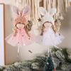 2pcs Christmas Angel Doll Decoration Cute Plush Angel Girl Xmas Tree Hanging Ornaments New Year 2024 Home Decor Kids Gifts
