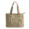 CC-MAX Tote Bag Canvas Handle Bag Canvas Tote Canvas A4 Large Zipper Opening/closing Ladies Pleated Design CC2426 (khaki)