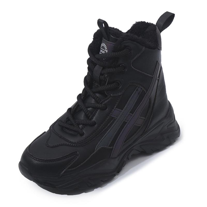 Снежные ботинки, короткие ботинки, зимние плюшевые толстые хлопковые ботинки, большие хлопковые ботинки