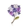 Temperament Purple Red Lilac Crystal Rhinestone Flower Brooches Women Party Weddings Skirt Brooch Pins Jewelry For Friend Gift