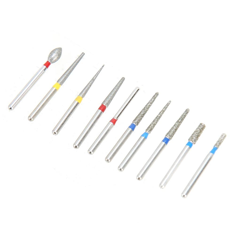 10pcs/Set Stainless Steel Dental Burs Drill Grinding Polishing Drill Set High Speed Burs Dental Lab