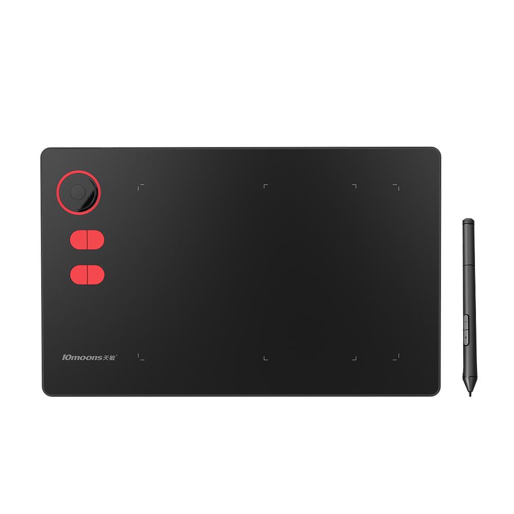 10moons G20 Digital Graphic Tablet 8 Hot Keys With Passive Emr Stylus Writing Pen Tablet