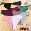 3PCS/Set Women Waffle Cotton Panties Sexy Lingerie Female Underwear Underpant Briefs Girls Solid Colors Intimate Panty For Woman