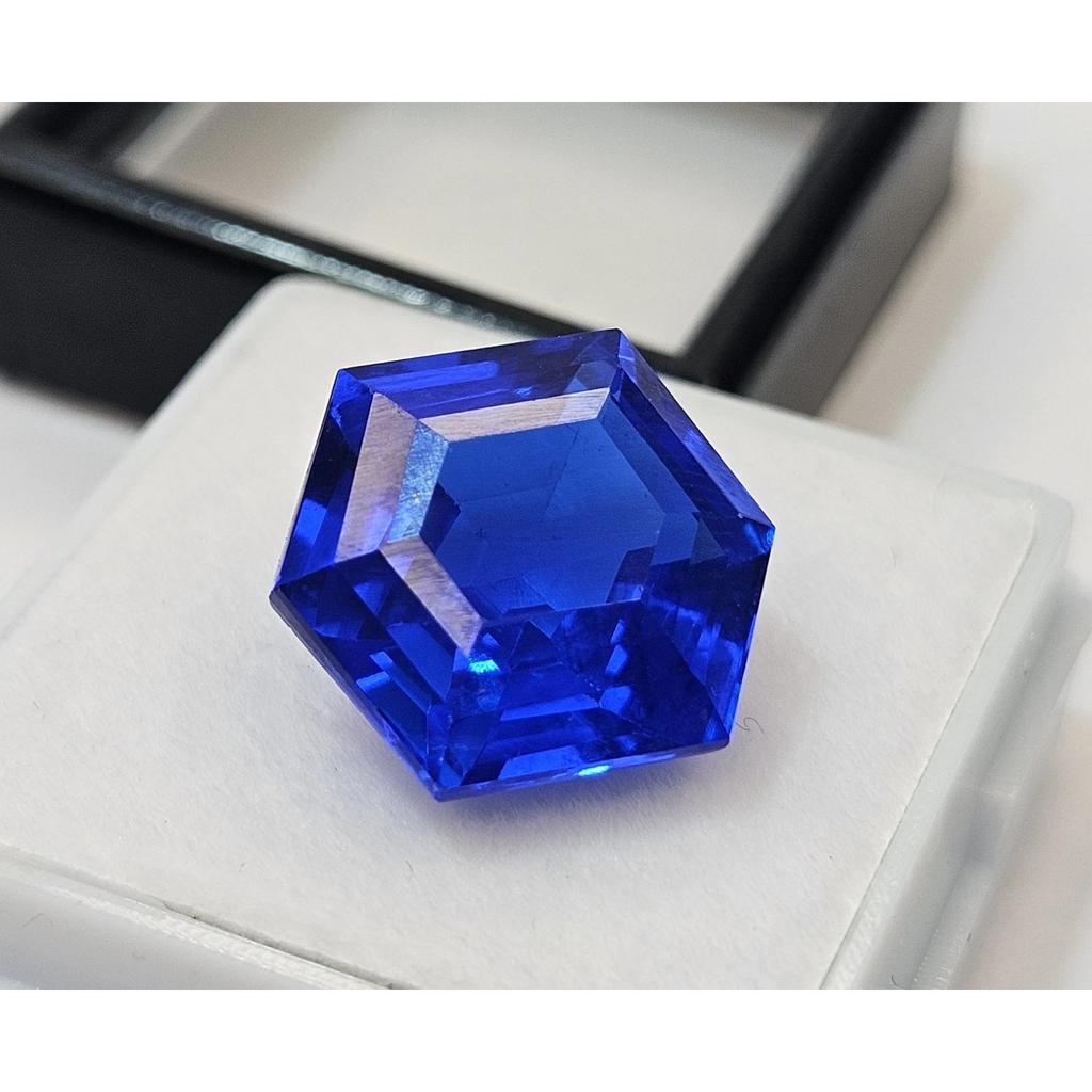 12 Ct Blue Sapphire Hexagon Cut Fabulous Certified Loose Gemstone