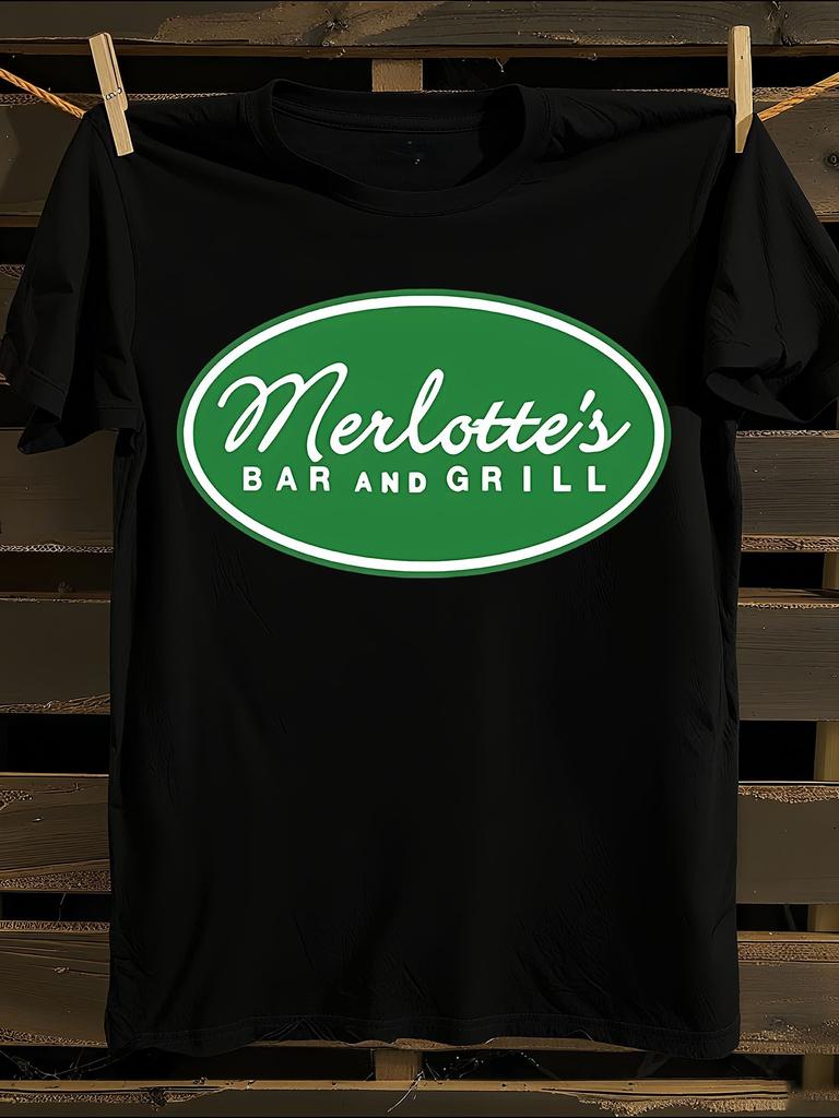 Merlotte's Bar & Grill True Blood TV Show Logo T-Shirt Mens Tshirt Womens Tshirts with Letters Print Short Sleeves T-Shirt Casual Street Tee Shirt Top