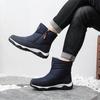 Men's Snow Boots With Fur Lined Waterproof Outdoor Anti-Slip Walking Ankle Booties for Male Winter Warm Comfortable Work Fleece Zipper Mid-Calf Boots