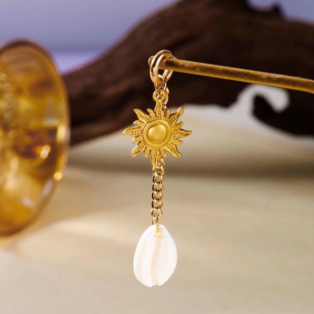 Pearl Fish Conch Key Chain Hanger Bikini Pendant Lovely Body Jewelry Vacation