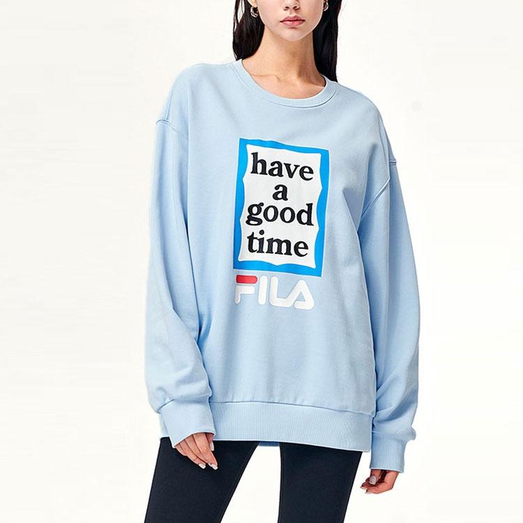 FILA Have A Good Time Collection Sweatshirts Unisex Laiwu Blue Crew Neck Moderate F11U149204F-LB