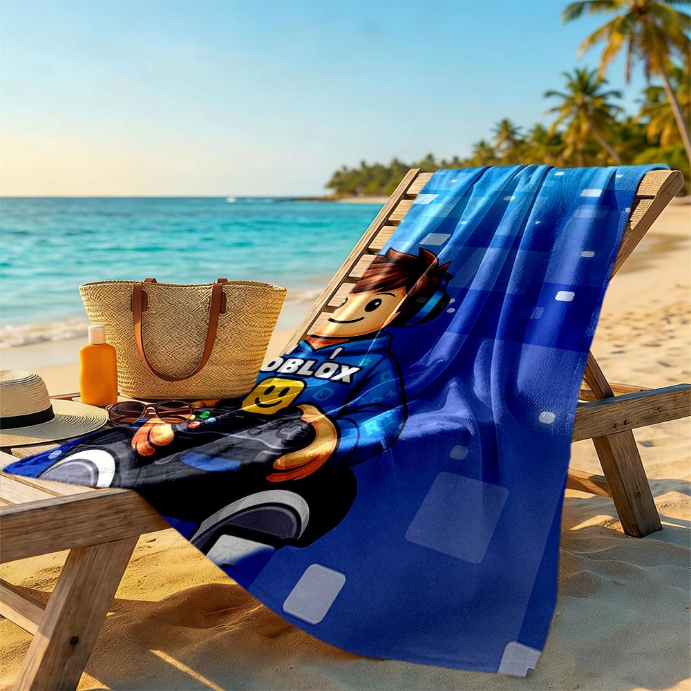 Roblox Beach Towel High Absorbency & Quick-Dry Comfortable Lightweight Suitable for Sports, Travel, Swimming, Yoga, Bathroom, Beach, And Pool