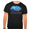 Логотип Subaru Логотип автомобиля Отпечаток пальца Черная футболка 100% хлопок Мужские футболки Топ -869 -Детские-