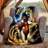 Goku Flannel Blanket Soft Warm All-Season Throw, Design for Camping, Car Travel, Hiking Sofa, Bed, Office Perfect Gift for Parties