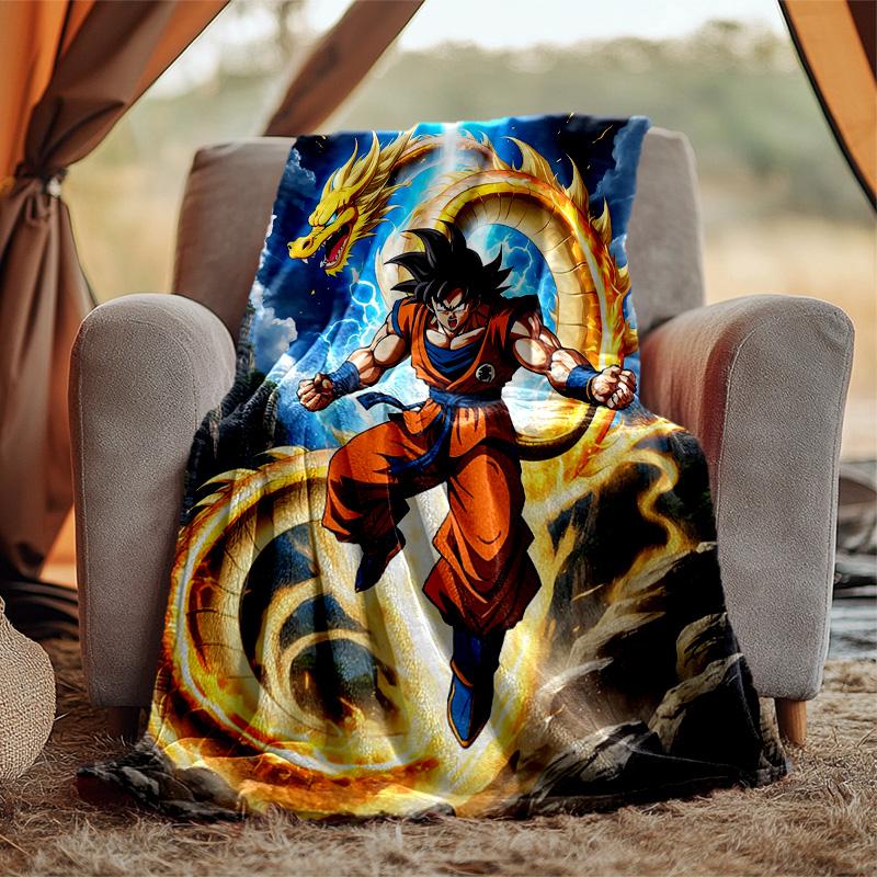 Goku Flannel Blanket Soft Warm All-Season Throw, Design for Camping, Car Travel, Hiking Sofa, Bed, Office Perfect Gift for Parties
