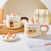 Креативная милая мультяшная кружка для торта на день рождения, керамическая, в подарок, для дома, для кофе, для воды, парная