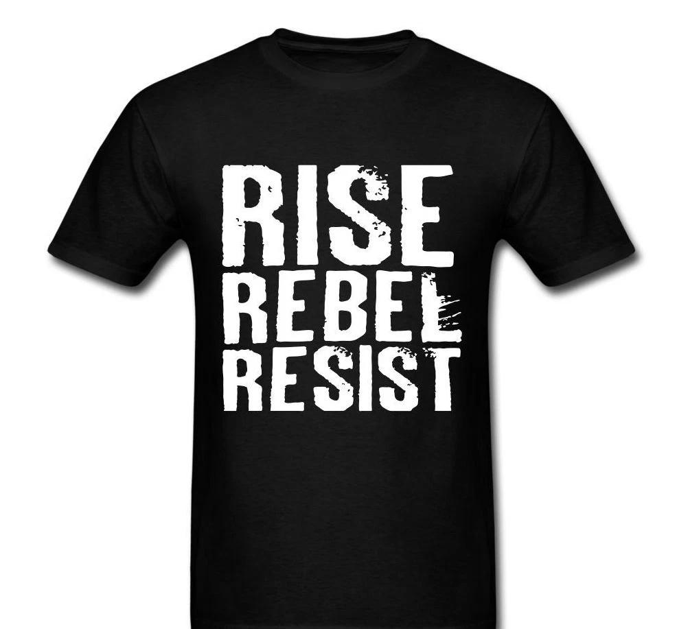 Rise Rebel Resist anarchy anarchist anti-capitolism Anonomous anon TEE t-shirt