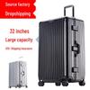 Extra Large Aluminum Frame Trolley Case with Combination Lock - Sport Style Carry-On Luggage for Men and Women