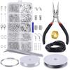 1Set DIY Jewelry Findings Set Jewelry Beading Making and Repair Tools Kit Pliers Beads Wire Starter