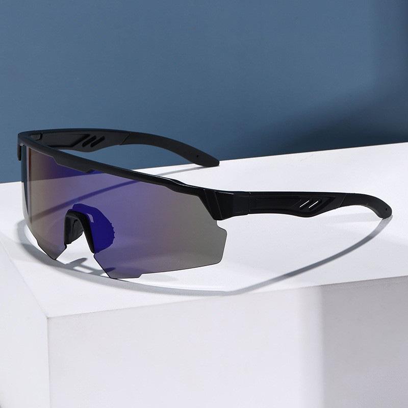 Oversized One-Piece Cycling Sunglasses Colorful Lenses Anti-Glare High Definition Vision Sports Glasses 9856