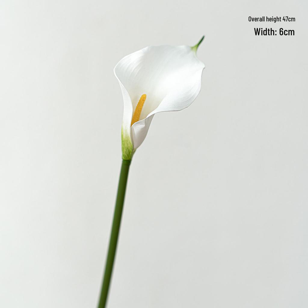 Premium EVA Calla Lily Faux Flower with 47cm Long Stem for Wedding Bouquets & DIY Arrangements