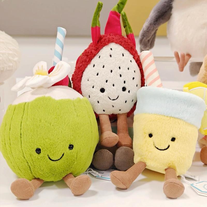 Simulated Stuffed Fruit And Vegetable Soft Cute Cartoon Plush Toys Lemon Pumpkin For Baby Kids Appease Soother Toy Gifts