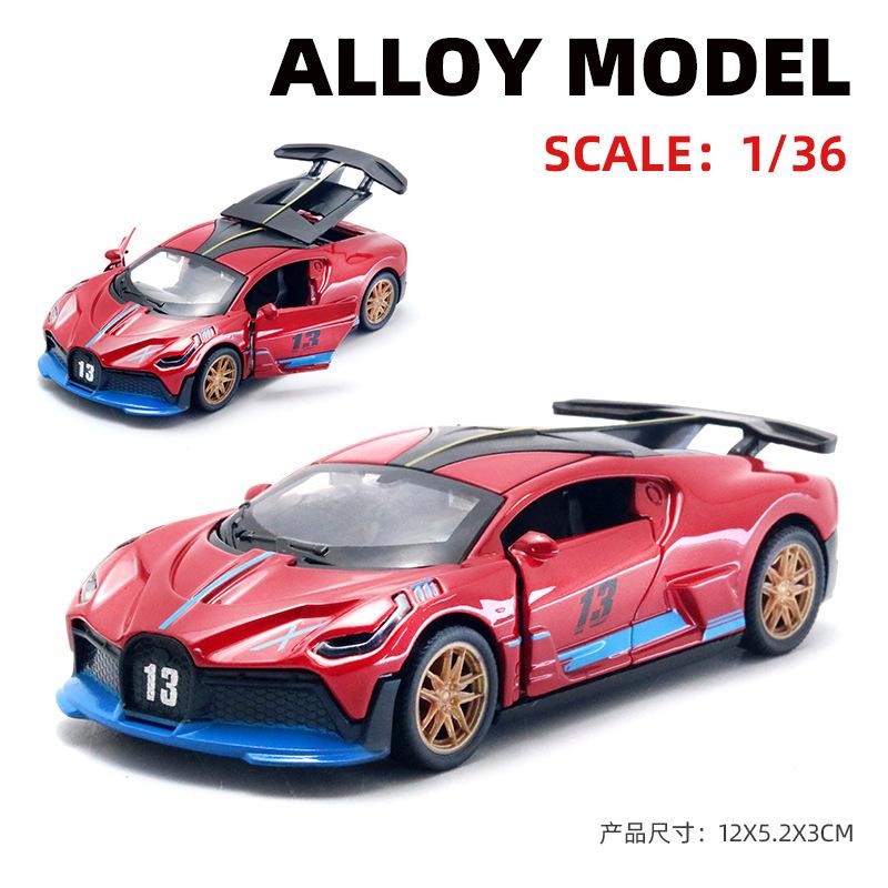 AAZN1 [Boxed] 1:36 Alloy Racing Model Boy Three Doors Pull Back Graffiti Car Gift Wholesale Cross-border