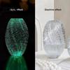 Светящаяся в темноте ваза для цветов, Ваза из стекла с люминесцентными волнами, Декоративная современная арт-ваза с широким горлышком, Центральный элемент для дома, Рустикальная цветочная композиция для гостиной