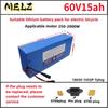 New 60v15ah Lithium Battery Pack 16S5P Suitable for 250W-1000W 60V Large Capacity Battery pack+67.2V2A Charger