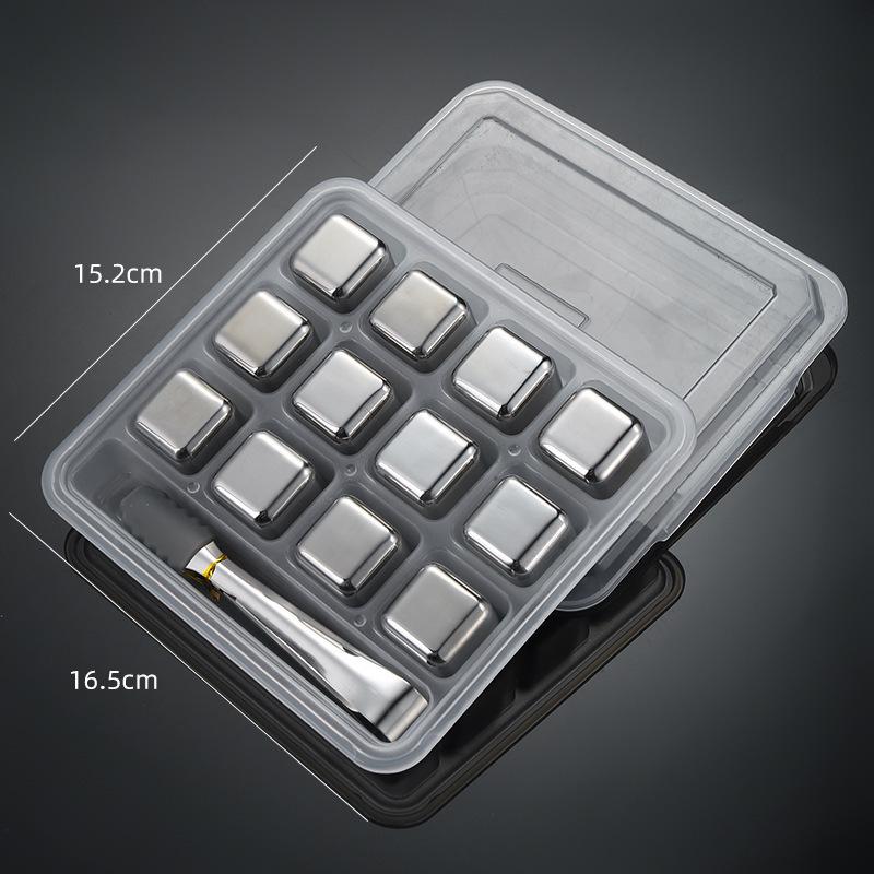 Cross-Border Stainless Steel Ice Cubes and Whiskey Stones Gift Set
