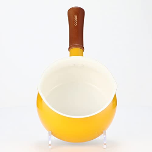 CB Japan Milk Pan, 13cm, Mustard, IH Compatible, Ceramic, Painted, Copan